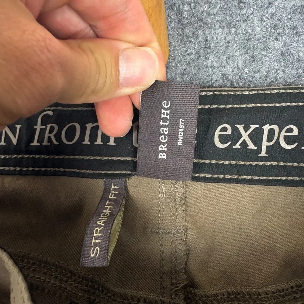 Prana Zion Straight Fit Hiking Pants Mens 34x30 Brown Nylon Stretch M43183027